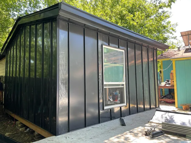 Black standing seam metal wall panels for Metal Roof Installation in Plainfield